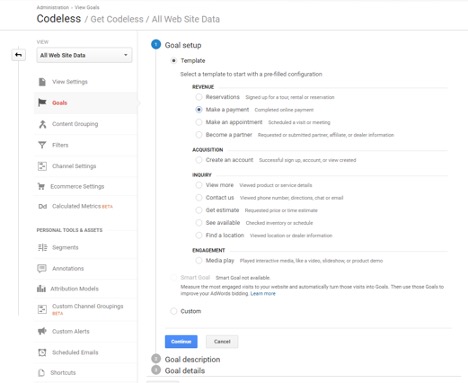 An image of Google Analytics detailing conversions