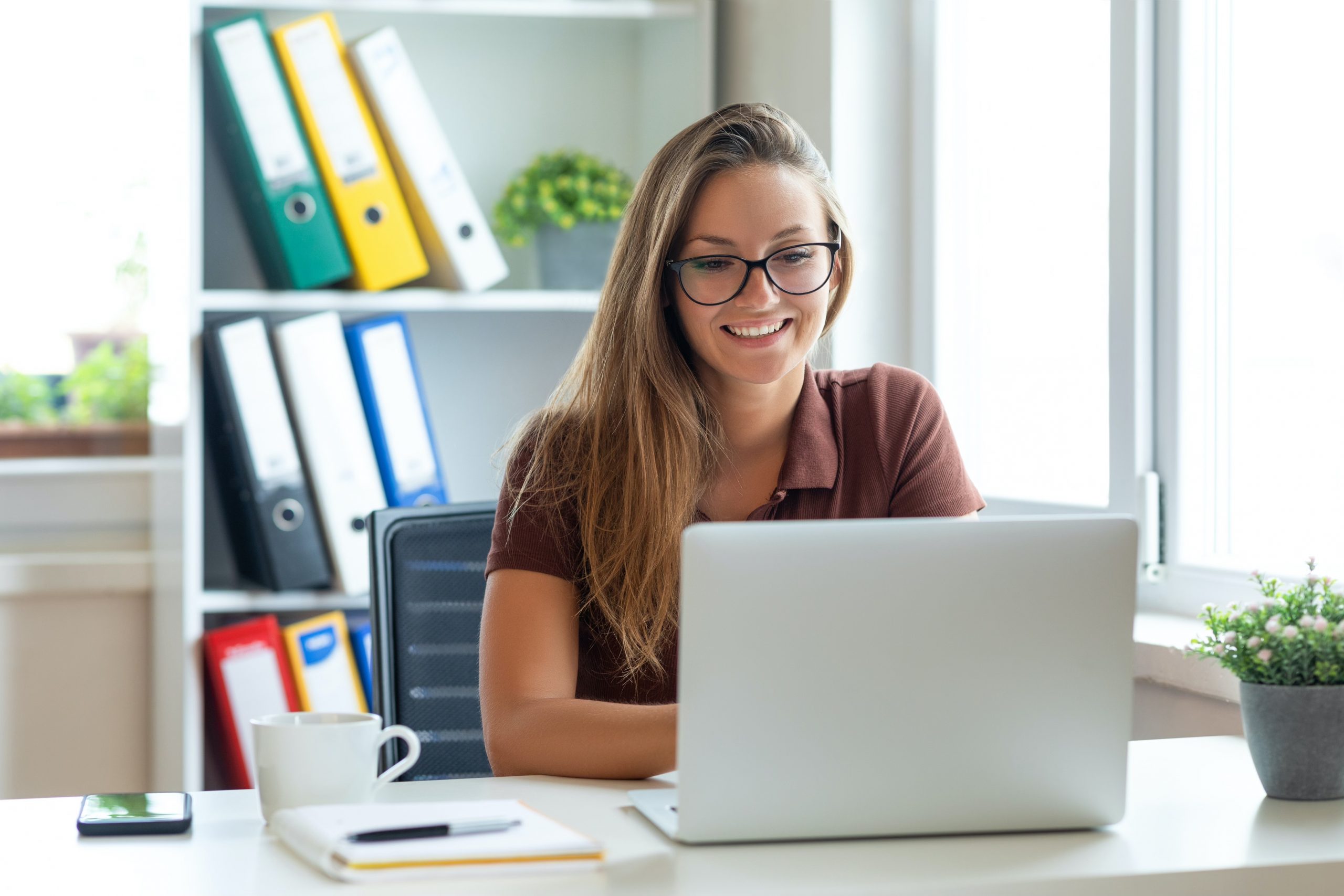 Woman working from home